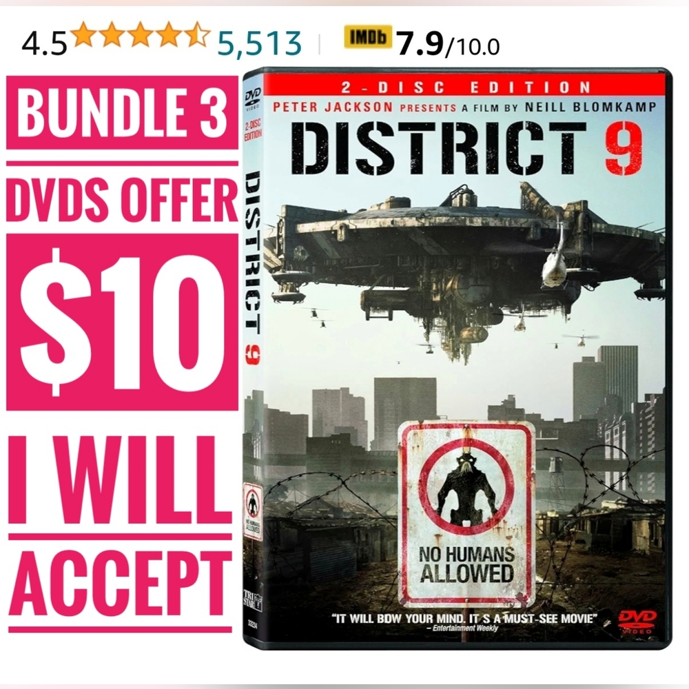 District 9 Science Fiction DVD (Fake Documentary Style) Aliens On Earth
